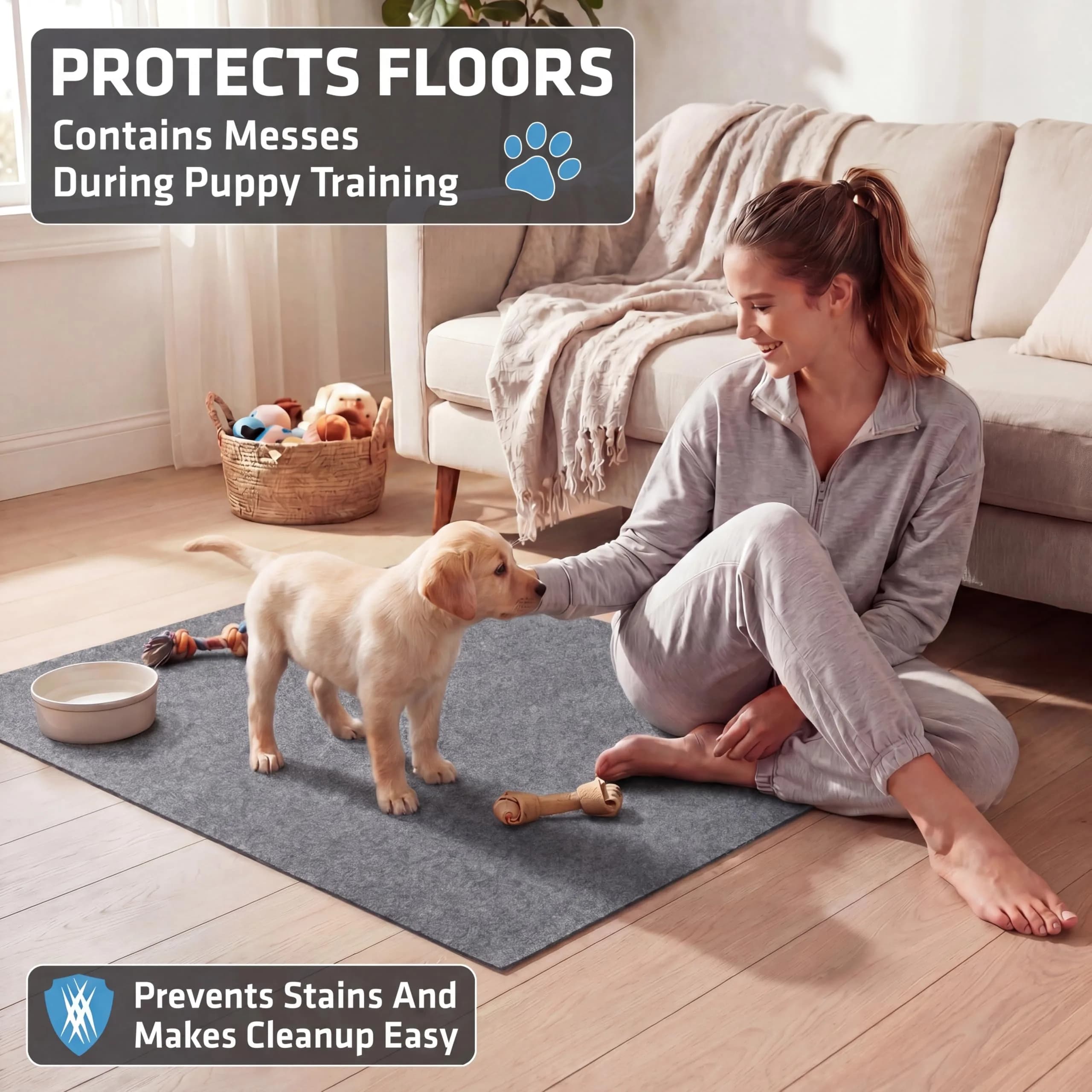 Drymate Washable Pee Pads for Dogs (29x36 Inch, 2-Pack) | Absorbent, Waterproof, Slip-Resistant Pet Training Mats - view 2