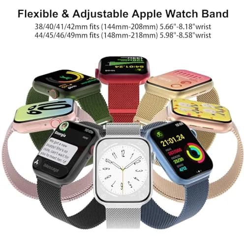 Steezrd Stainless Steel Mesh Magnetic Loop Bands for Apple Watch 38mm 40mm 41mm 42mm 44mm 45mm 49mm | Magnetic, Adjustable, Durable thumbnail 4