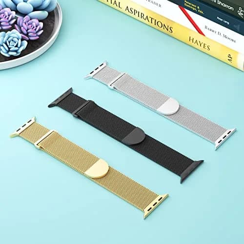 Steezrd Stainless Steel Mesh Magnetic Loop Bands for Apple Watch 38mm 40mm 41mm 42mm 44mm 45mm 49mm | Magnetic, Adjustable, Durable thumbnail 2