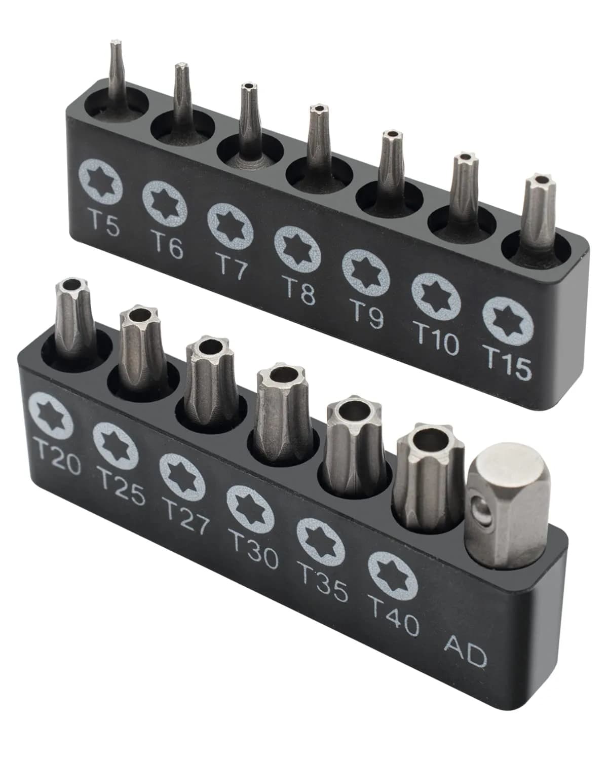 ROTATION 14-Piece Tamper Resistant Star Bits, Chrome Vanadium Steel, T5 - T40 Impact Grade Security Torx Bit Set, 1/4-inch Hex Shank | Impact Grade Security