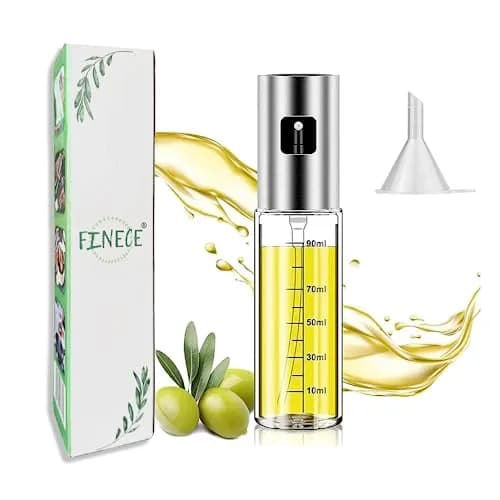 FINECE Oil Sprayer for Cooking 100ml | Stainless Steel & Glass Oil Mister for Air Fryers thumbnail 1