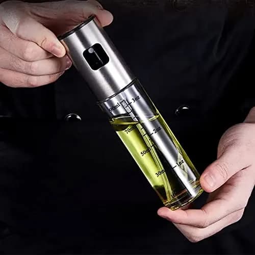 FINECE Oil Sprayer for Cooking 100ml | Stainless Steel & Glass Oil Mister for Air Fryers thumbnail 4