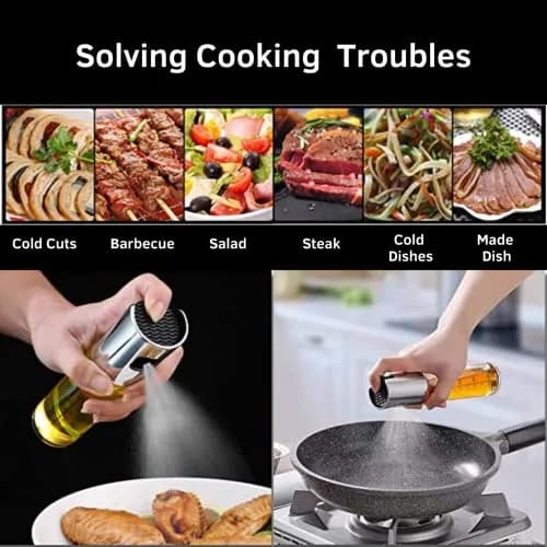 FINECE Oil Sprayer for Cooking 100ml | Stainless Steel & Glass Oil Mister for Air Fryers thumbnail 3