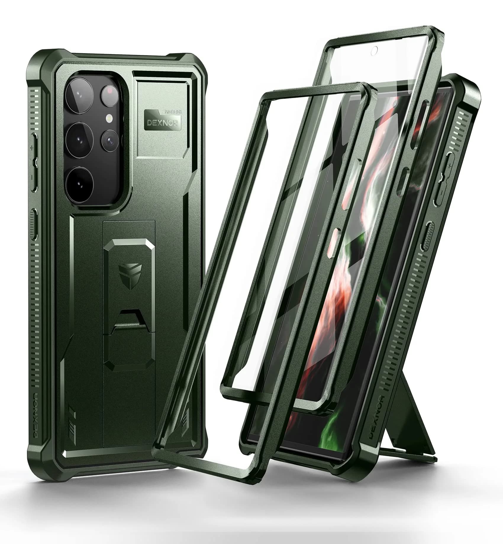 Dexnor Full Body Case for Samsung Galaxy S23 Ultra 5G/6.8 inches | Military Grade Protection with Built-in Screen Protector & Kickstand