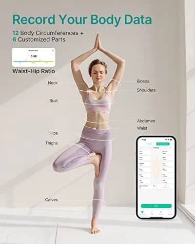 FITINDEX Smart Scale and Tape Measure | Bluetooth Body Composition Analyzer with App Sync | 180kg (400lb) Capacity thumbnail 4