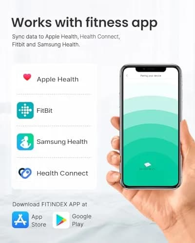 FITINDEX Smart Scale and Tape Measure | Bluetooth Body Composition Analyzer with App Sync | 180kg (400lb) Capacity thumbnail 6
