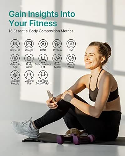 FITINDEX Smart Scale and Tape Measure | Bluetooth Body Composition Analyzer with App Sync | 180kg (400lb) Capacity thumbnail 3
