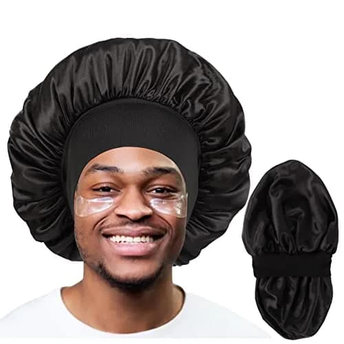 Himoswis Satin Hair Bonnet for Sleeping Women & Men | Reversible Double-Layered Silk Sleep Cap thumbnail 1