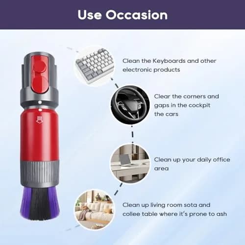 SONGRUI Scratch-Free Dusting Brush for Dyson V7 V8 V10 V11 V12 V15, 18.5 cm (7.3 in) Soft PBT Bristle Attachment thumbnail 3