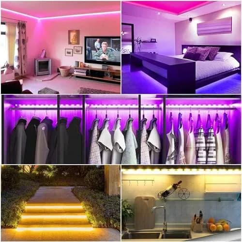 Lcutml 100FT Smart LED Strip Lights, RGBW+MULTI Color Changing with Music Sync, 2 Rolls (50ft each) | Dimmable, Cuttable, Non-Waterproof thumbnail 2