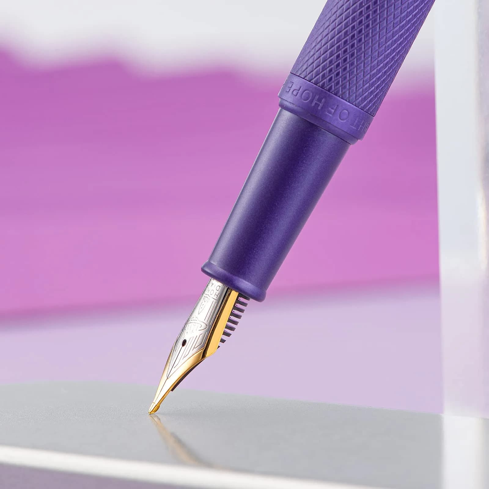 Asvine Hongdian 1851 Purple Forest Fountain Pen Blade Nib 13.8cm (5.43in) | Smooth Ink Flow for Daily Writing - view 7