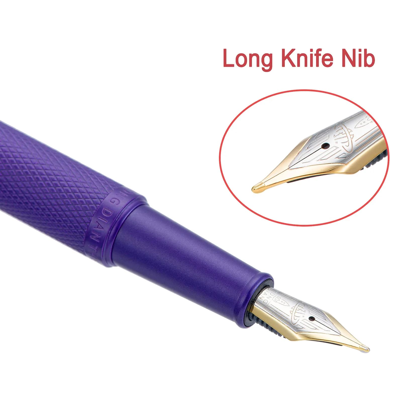 Asvine Hongdian 1851 Purple Forest Fountain Pen Blade Nib 13.8cm (5.43in) | Smooth Ink Flow for Daily Writing - view 2