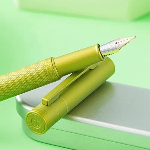 Asvine Mustard Yellow Blade Nib Fountain Pen 138mm (5.43 in) | Calligraphy Writing Instrument thumbnail 6