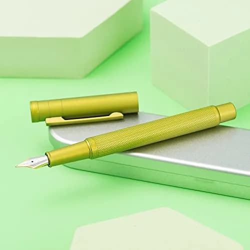 Asvine Mustard Yellow Blade Nib Fountain Pen 138mm (5.43 in) | Calligraphy Writing Instrument thumbnail 8