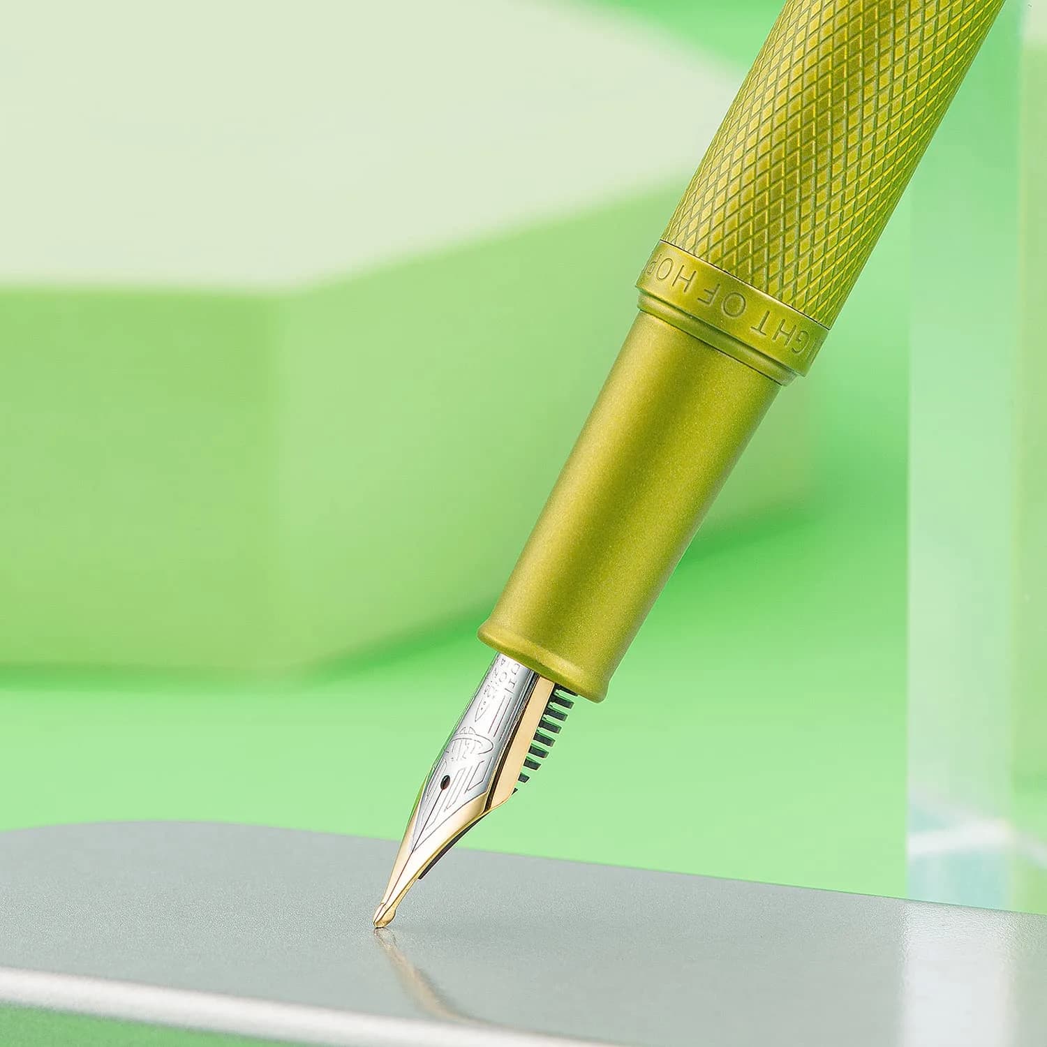 Asvine Mustard Yellow Blade Nib Fountain Pen 138mm (5.43 in) | Calligraphy Writing Instrument - view 9