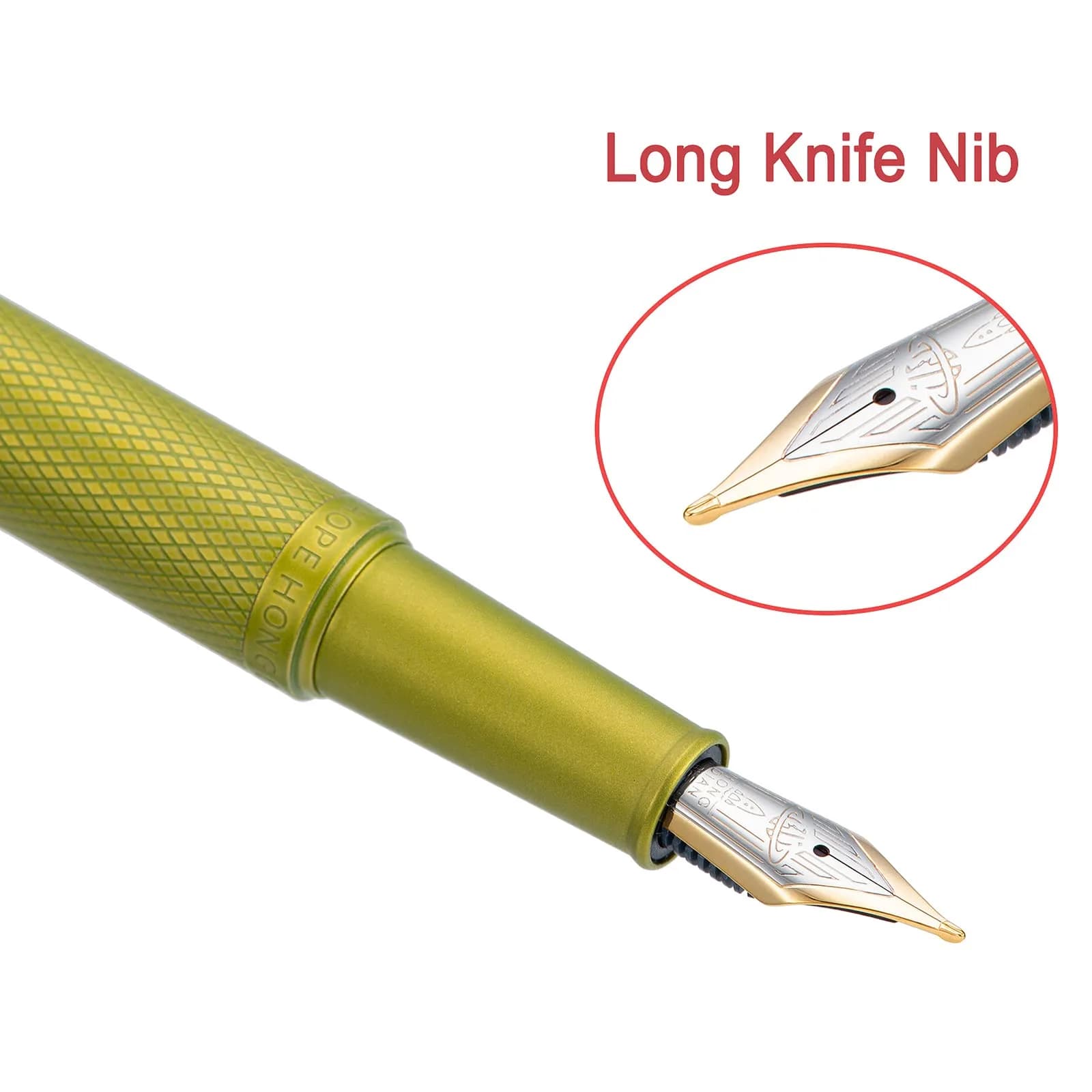 Asvine Mustard Yellow Blade Nib Fountain Pen 138mm (5.43 in) | Calligraphy Writing Instrument - view 2