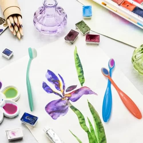 Youeon 20 Pack Art Supplies Mini Colored Ink Blending Brushes | Small Ink Blending Tools for Card Making & Painting thumbnail 7