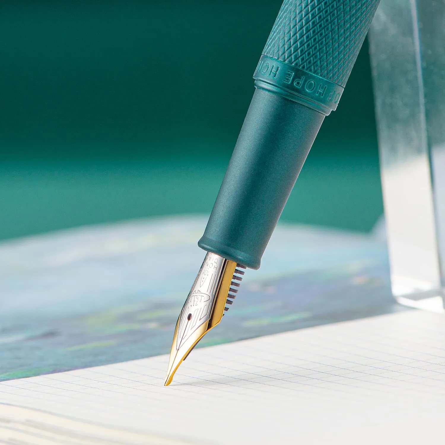 Asvine Green Forest Fountain Pen Blade Nib 11mm (0.43 in) | Classic Design Calligraphy Pen - view 5