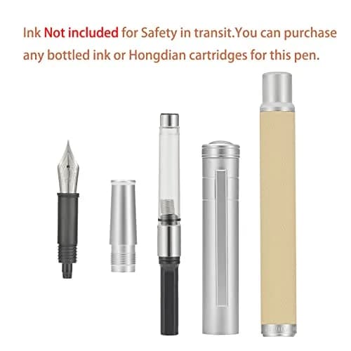 Asvine White Forest Fountain Pen Blade Nib Classic Design Calligraphy Pen with Converter and Metal Pen Case Set thumbnail 4