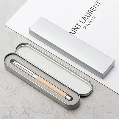 Asvine White Forest Fountain Pen Blade Nib Classic Design Calligraphy Pen with Converter and Metal Pen Case Set thumbnail 5
