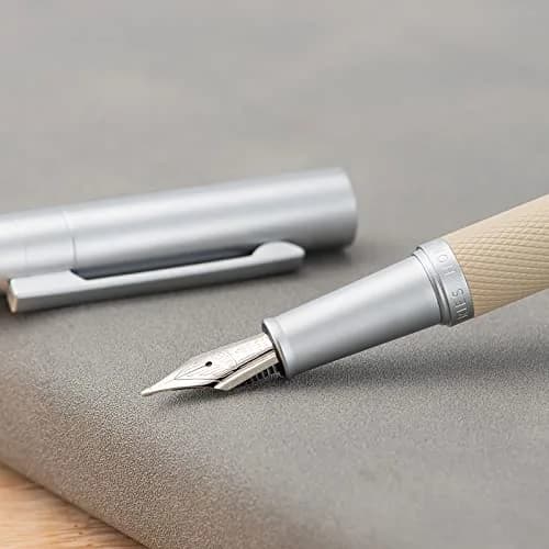 Asvine White Forest Fountain Pen Blade Nib Classic Design Calligraphy Pen with Converter and Metal Pen Case Set thumbnail 6