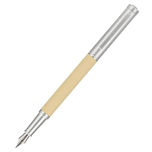 Asvine White Forest Fountain Pen Blade Nib Classic Design Calligraphy Pen with Converter and Metal Pen Case Set thumbnail 8