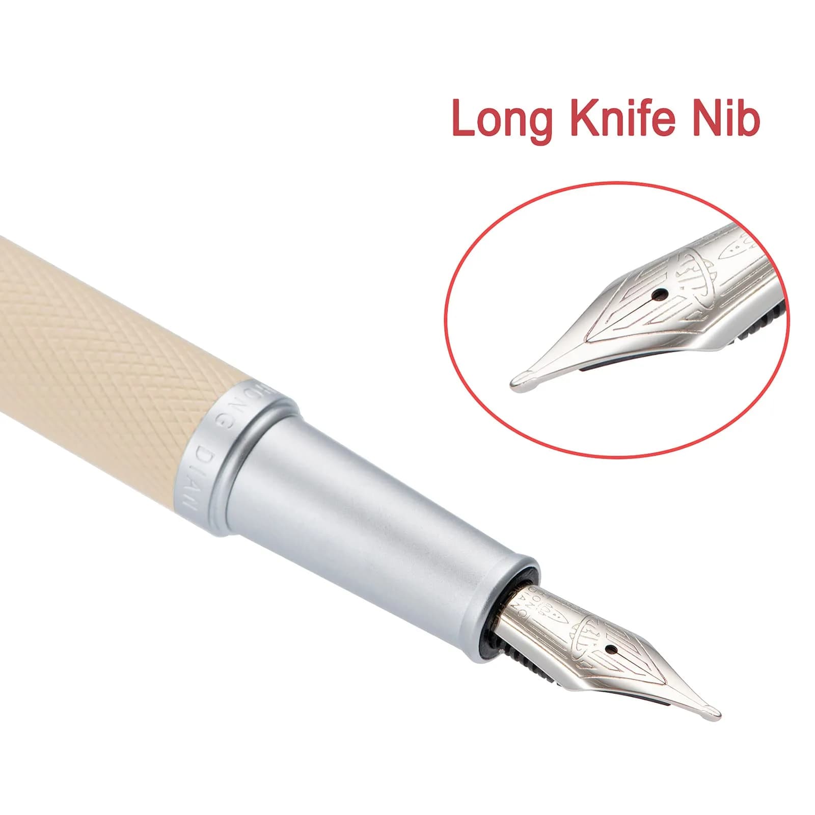 Asvine White Forest Fountain Pen Blade Nib Classic Design Calligraphy Pen with Converter and Metal Pen Case Set - view 2