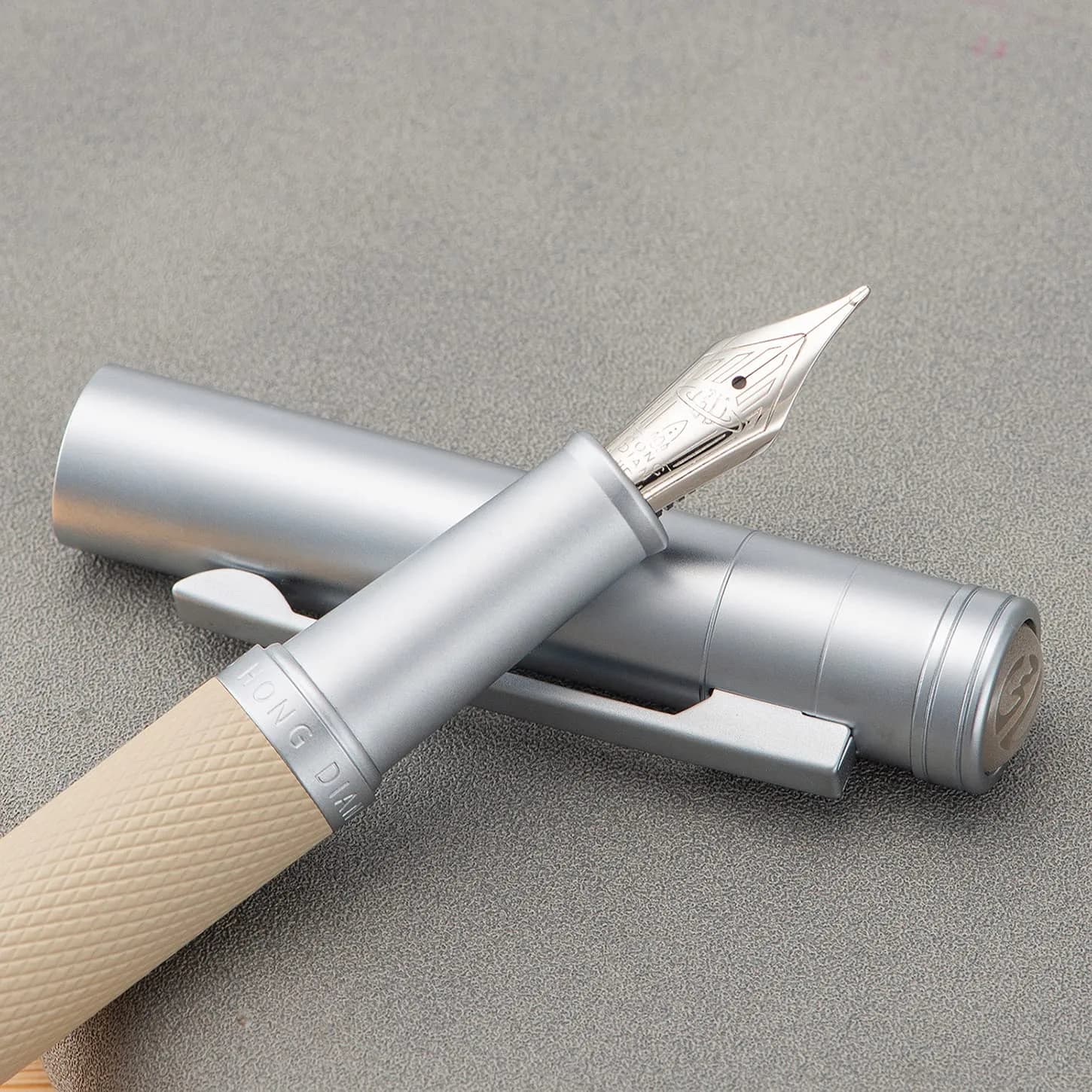 Asvine White Forest Fountain Pen Blade Nib Classic Design Calligraphy Pen with Converter and Metal Pen Case Set - view 3