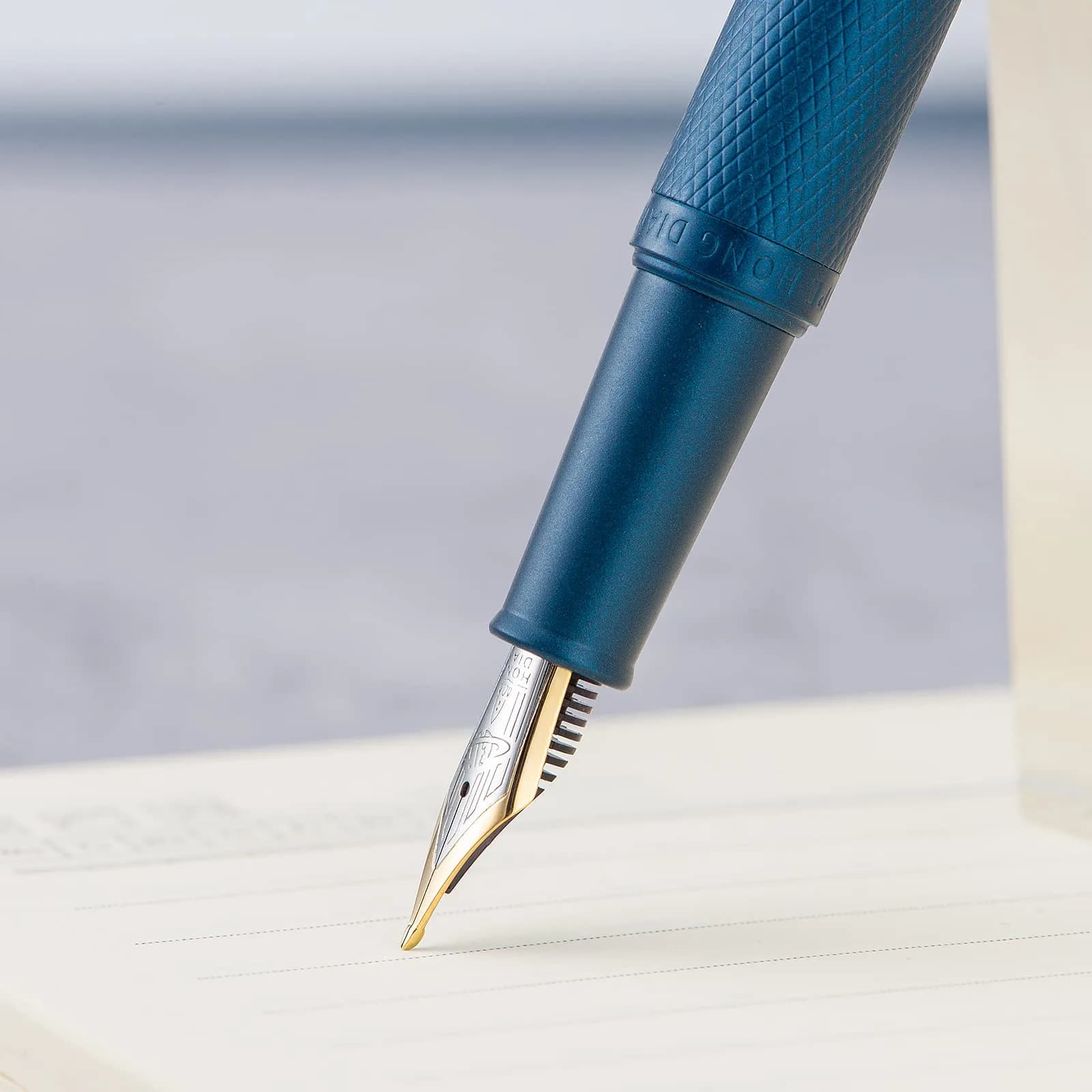 Asvine Hongdian 1851 Fountain Pen Dark Blue Blade Nib 13.8cm (5.43in) | Architect Nib for Smooth Calligraphy - view 8