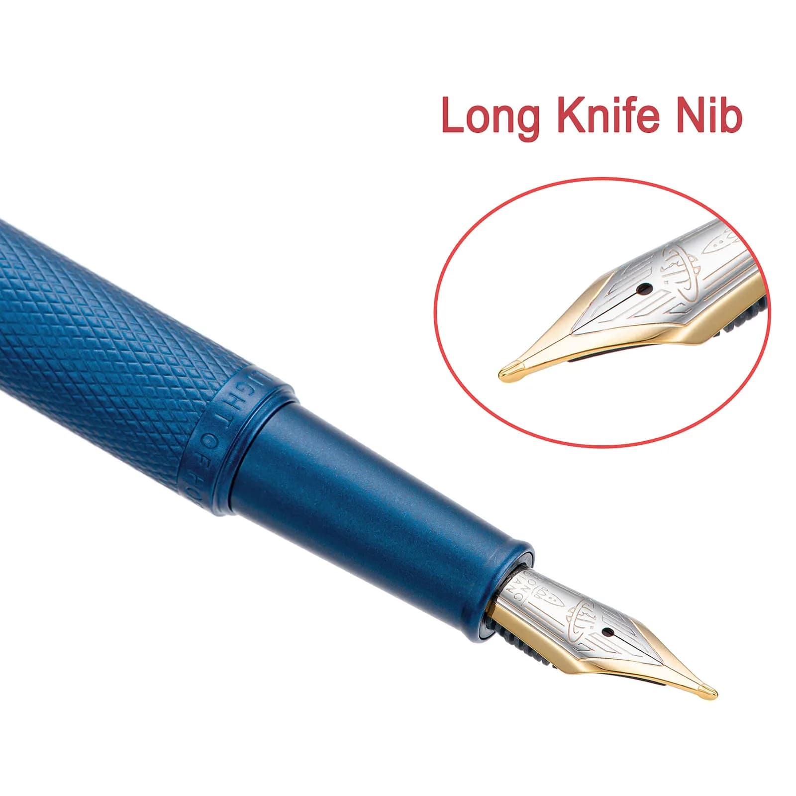 Asvine Hongdian 1851 Fountain Pen Dark Blue Blade Nib 13.8cm (5.43in) | Architect Nib for Smooth Calligraphy - view 2
