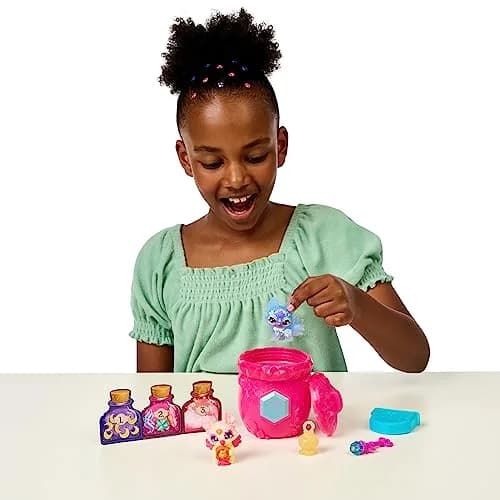 Magic Mixies Mixlings 2 Pack Cauldron with Magical Fizz and Reveal Unboxing, Crystal Woods Series (2 Figurines, 2 Wands, 3 Ingredients) thumbnail 2