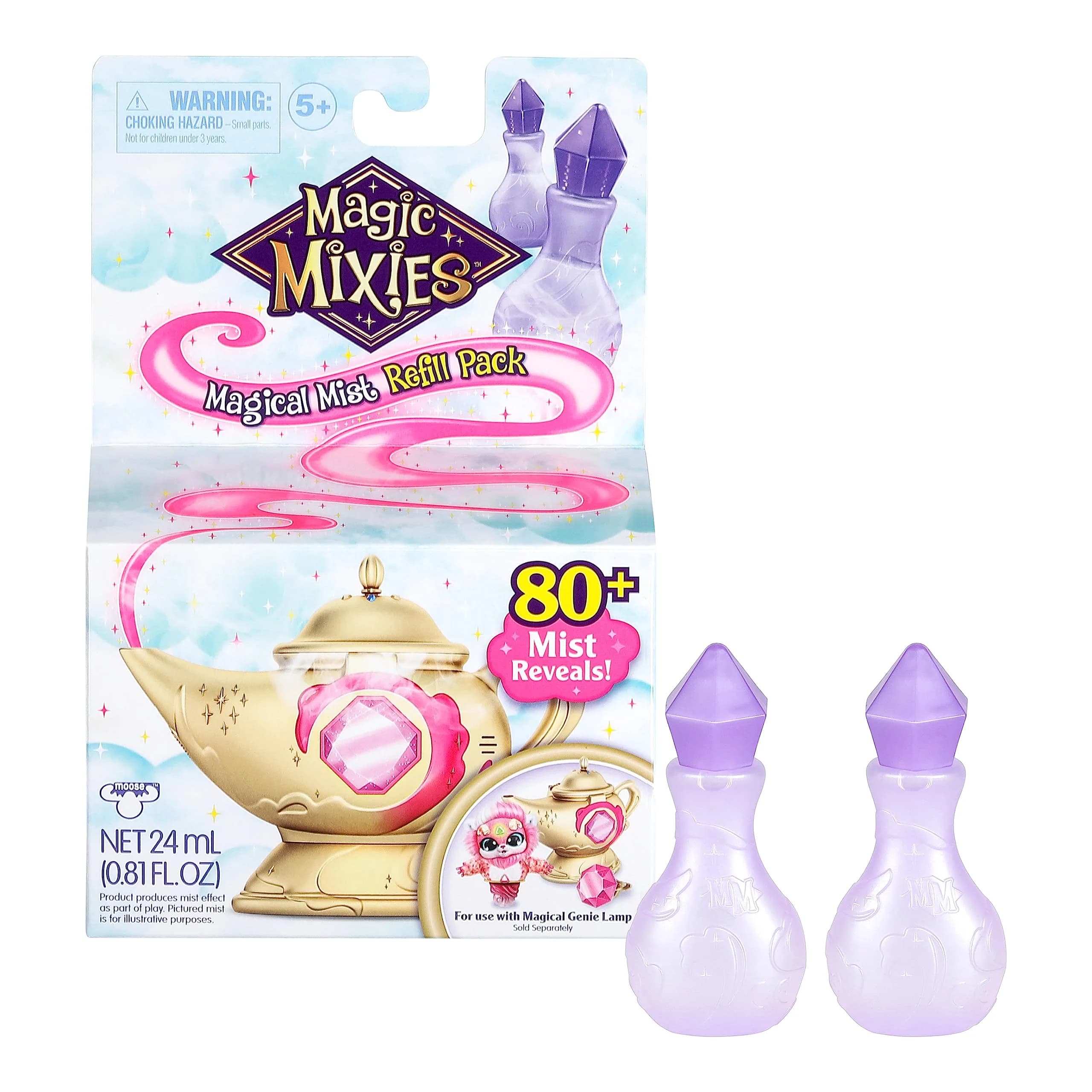 Magic Mixies Magical Mist Refill Pack for Magic Genie Lamp | Over 80 Mistings, Safe & Easy to Use — Multicolor