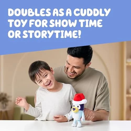 Bluey Toddler Plush Toys Pack of 2, 17.78-20.32 cm (7-8 inches) | Soft, Festive Holiday Season Plush Figures with Santa Hats thumbnail 2