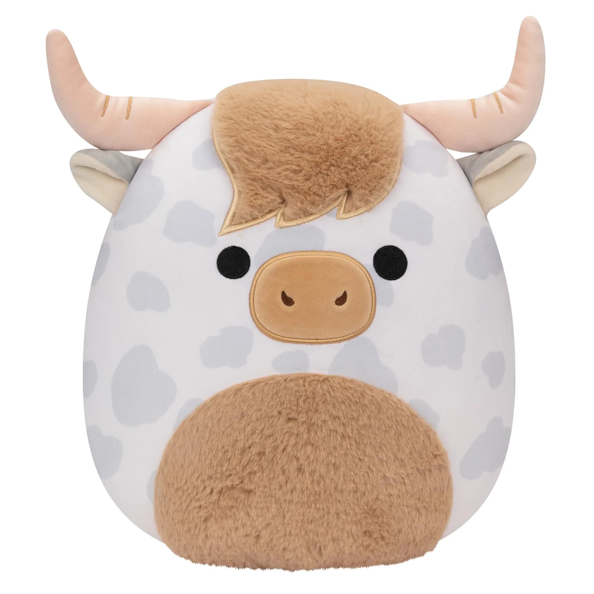 Squishmallows 12-Inch Borsa Highland Cow Plush | Ultrasoft Official Jazwares Toy — Spotted Highland Cow