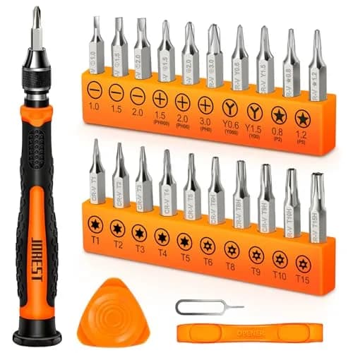 Jorest 24-Piece Precision Screwdriver Set with Torx T5 T6 T8 T9, Y00, P5 | Multi-Bit Repair Tool Kit for Electronics & Gadgets thumbnail 1
