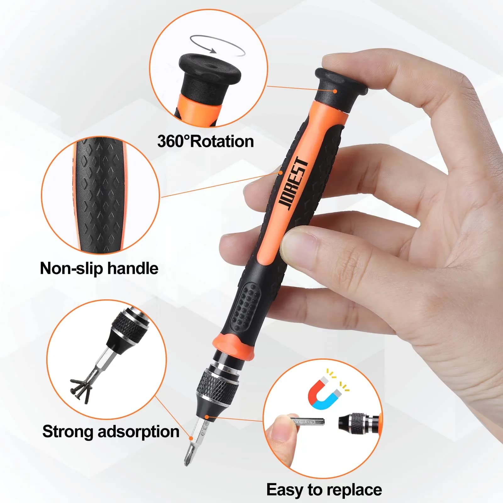 Jorest 24-Piece Precision Screwdriver Set with Torx T5 T6 T8 T9, Y00, P5 | Multi-Bit Repair Tool Kit for Electronics & Gadgets - view 2