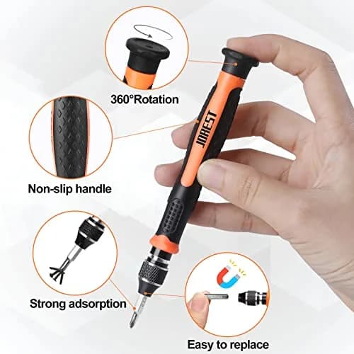 Jorest 24-Piece Precision Screwdriver Set with Torx T5 T6 T8 T9, Y00, P5 | Multi-Bit Repair Tool Kit for Electronics & Gadgets thumbnail 2