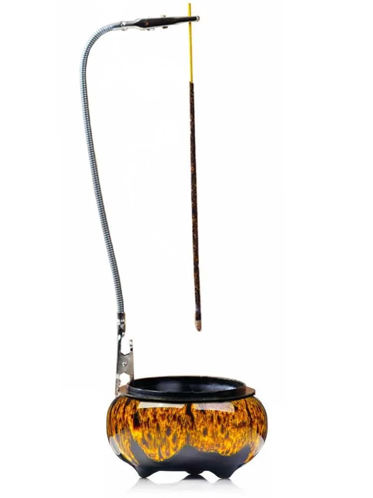 LamDawn Incense Burner with Calabash Holder | Porcelain Ceramic for Resin & Coil Incense