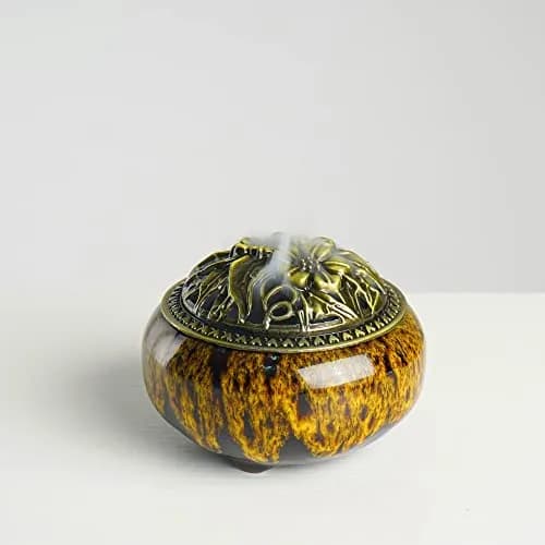 LamDawn Incense Burner with Calabash Holder | Porcelain Ceramic for Resin & Coil Incense thumbnail 2