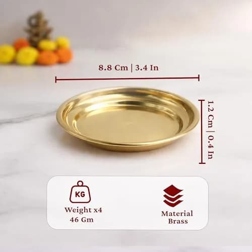 Spillbox Traditional Brass Diya for Puja | Elegant Handcrafted Oil Lamp for Home Temple Decor thumbnail 9