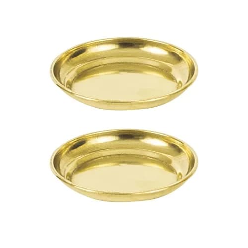 Spillbox Traditional Brass Diya for Puja 8.4cm (2-Pack) | Authentic Indian Pooja Aarti Lamp thumbnail 1