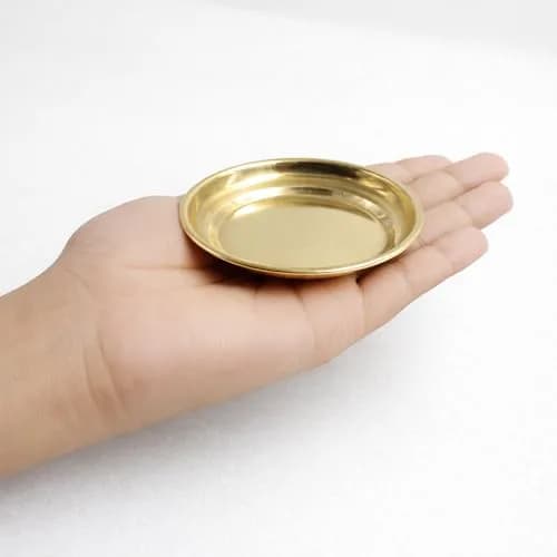 Spillbox Traditional Brass Diya for Puja 8.4cm (2-Pack) | Authentic Indian Pooja Aarti Lamp thumbnail 4