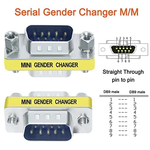 DTECH Serial Adapter 3-Pack (DB9 F-F, M-F, M-M) Mini Size RS232 Coupler | Straight-Through Wired thumbnail 4