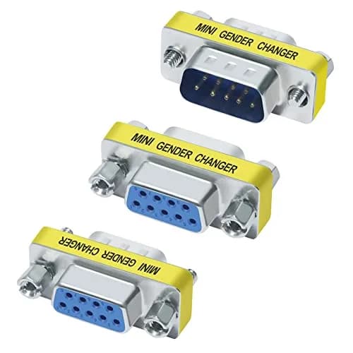 DTECH Serial Adapter 3-Pack (DB9 F-F, M-F, M-M) Mini Size RS232 Coupler | Straight-Through Wired thumbnail 1