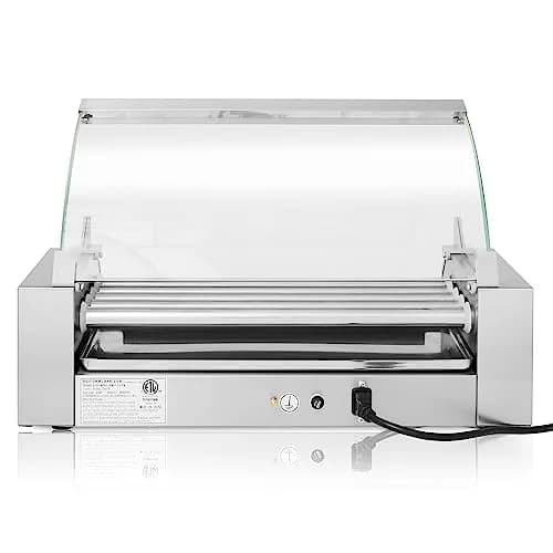 OLDE MIDWAY Electric 12 Hot Dog 5 Roller Grill Cooker Machine with Cover 700-Watt | Commercial Grade thumbnail 4