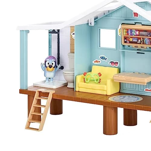 Bluey Beach Cabin Playset 10-Inch (25.4cm) with 10 Play Pieces & Goggles Figure | ASTM-Tested Toy for Kids Ages 3+ thumbnail 5