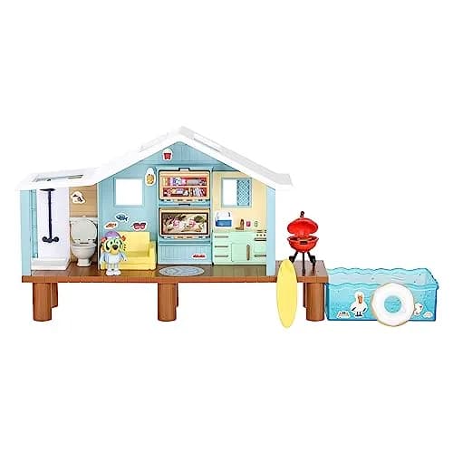 Bluey Beach Cabin Playset 10-Inch (25.4cm) with 10 Play Pieces & Goggles Figure | ASTM-Tested Toy for Kids Ages 3+ thumbnail 3