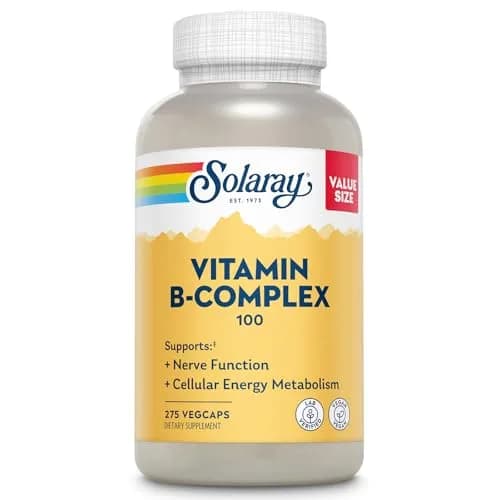 SOLARAY Vitamin B Complex 100 mg | Vegan, 275 VegCaps for Energy & Skin (70-120 chars) thumbnail 1