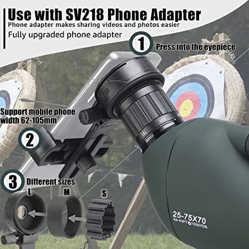 SVBONY SV28 Spotting Scope 25-75x70mm | Stable Aluminum Tripod & Phone Adapter thumbnail 5
