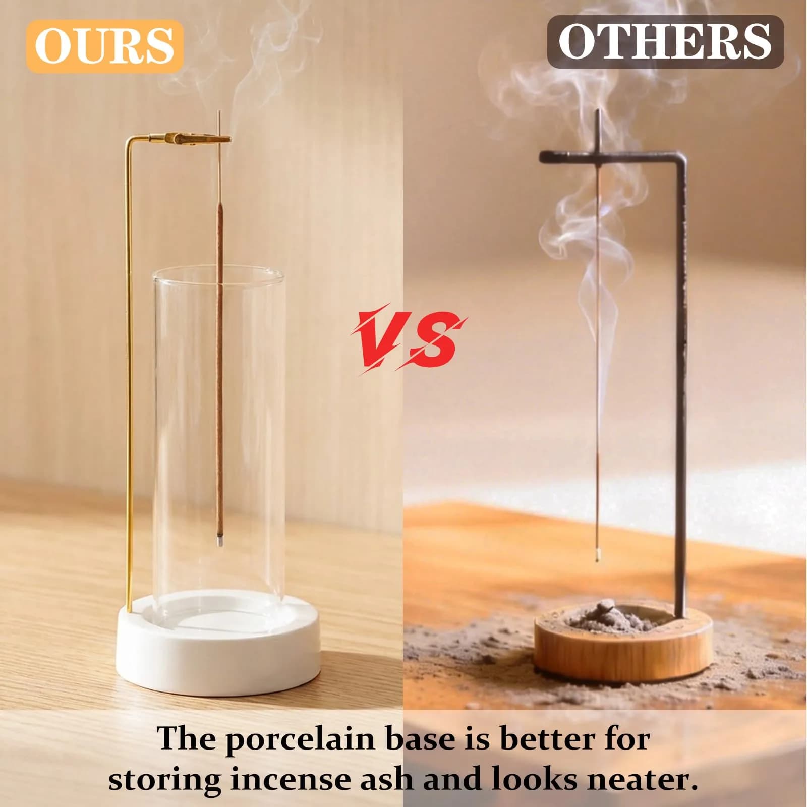 CEREMONY Ceramic Incense Holder with Glass Ash Catcher & 20 Sticks | 27.6 cm (10.9 in) Height - view 5
